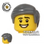 LEGO Hair Side Parting Dark Blueish Gray