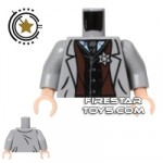 LEGO Mini Figure Torso Gray Jacket with Badge