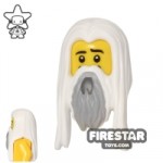 LEGO Hair Long White Hair with Gray Beard