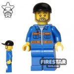 LEGO City Mini Figure Blue Overalls Gray Beard