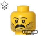 LEGO Mini Figure Heads Moustache and Stubble