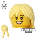 LEGO Hair Braided Pigtails Bright Light Yellow