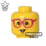 LEGO Mini Figure Heads Grandma Red Glasses