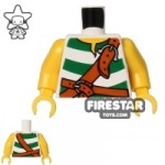 LEGO Mini Figure Torso Green Striped Pirate Vest