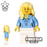 LEGO City Mini Figure Blue Shirt Blonde Hair