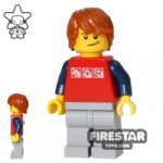 LEGO City Mini Figure Red Shirt Choppy Hair