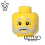 LEGO Mini Figure Heads Gray Beard Sad