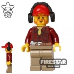 LEGO City Mini Figure Cargo Worker Flannel Shirt and Headphones