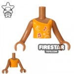 LEGO Friends Mini Figure Torso Orange Vest Top Musical Notes Pattern