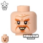 LEGO Mini Figure Heads Orange Moustache and Grin