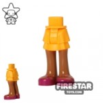 LEGO Friends Mini Figure Legs Orange Layered Skirt