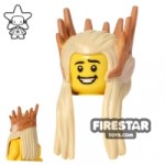 LEGO Hair Long With Pointy Elf Ears and Crown Tan
