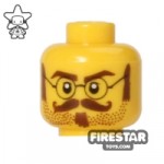 LEGO Mini Figure Heads Glasses and Curly Moustache