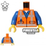 LEGO Mini Figure Torso Orange Construction Vest