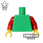 LEGO Mini Figure Torso Green Red Arms