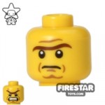 LEGO Mini Figure Heads Heavy Eyebrow Frown