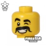 LEGO Mini Figure Heads Wink Black Moustache