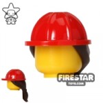 LEGO Red Construction Helmet with Ponytail