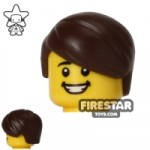 LEGO Hair Short with Side Parting Dark Brown