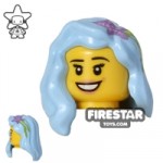 LEGO Hair Long With Starfish Bright Light Blue