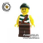 LEGO Pirate Mini Figure Pirate Brown Legs Green Bandana