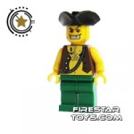 LEGO Pirate Mini Figure Pirate Green Legs Anchor Tattoo And Tricorne Hat