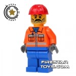 LEGO City Mini Figure Construction Worker Grumpy