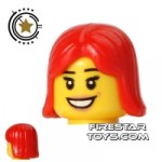 LEGO Hair Center Parting Bright Red