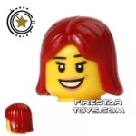 LEGO Hair Center Parting Dark Red