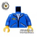 LEGO Mini Figure Torso Blue Zip Up Jacket
