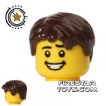 LEGO Hair Short Tousled Dark Brown