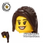 LEGO Hair Pony Tail With Side Fringe Dark Brown