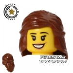 LEGO Hair Long with Braid Reddish Brown