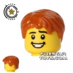LEGO Hair Short Tousled Dark Orange