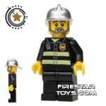 LEGO City Mini Figure  Fireman With Grey Beard