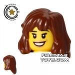 LEGO Hair Mid Length Reddish Brown