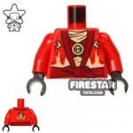 LEGO Mini Figure Torso Ninjago Red with Fire Power Emblem