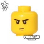 LEGO Mini Figure Heads Stern Eyebrow Scar