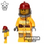 LEGO City Mini Figure Fireman Orange Suit and Airtanks 2