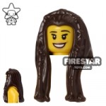 LEGO Hair Long with Front Braids Dark Brown