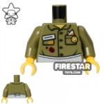 LEGO Mini Figure Torso Stained Shirt Olive Green