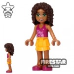 LEGO Friends Mini Figure Andrea Orange and Magenta Outfit