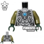 LEGO Mini Figure Torso Crocodile Silver Armour