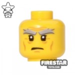 LEGO Mini Figure Heads Gray Eyebrows and Wrinkles