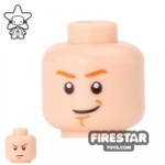 LEGO Mini Figure Heads Dark Orange Eyebrows Smiling/Determined
