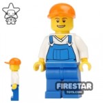 LEGO City Mini Figure Overalls And Orange Cap
