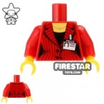 LEGO Mini Figure Torso Red Jacket and Press Pass