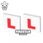 Printed Tile 2×2 Pair of L Plates Learner Driver Plates