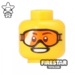 LEGO Mini Figure Heads Orange Goggles