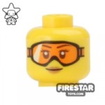 LEGO Mini Figure Heads Female Orange Goggles